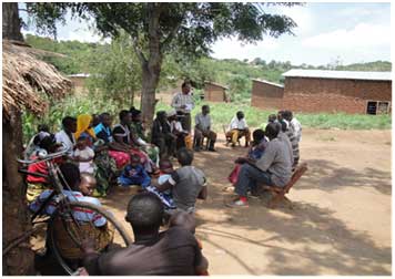 Villagers being informed about REDD activities in TFCG/MJUMITA project